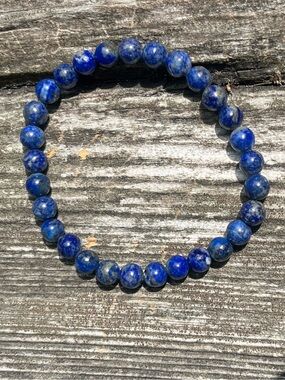 Beaded Lapis Lazuli Stretch Bracelet